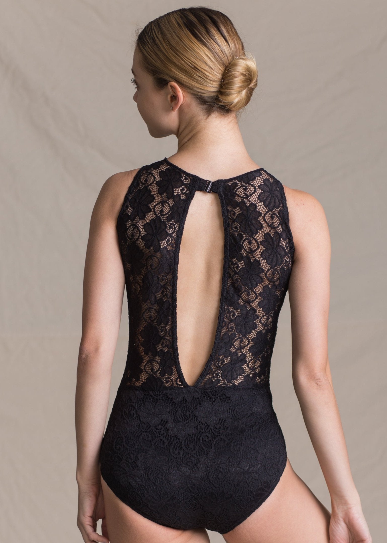 Aphrodite Leotard - Heart-Shaped Full Lace Leotard black back