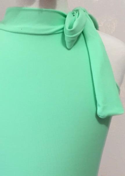 Children Athena Leotard - Bow Halter Leotard with Lace Back mint front details