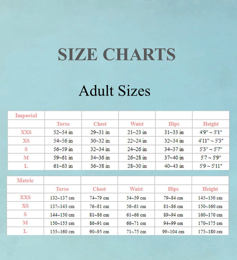 Xiaoxiao leotard size chart