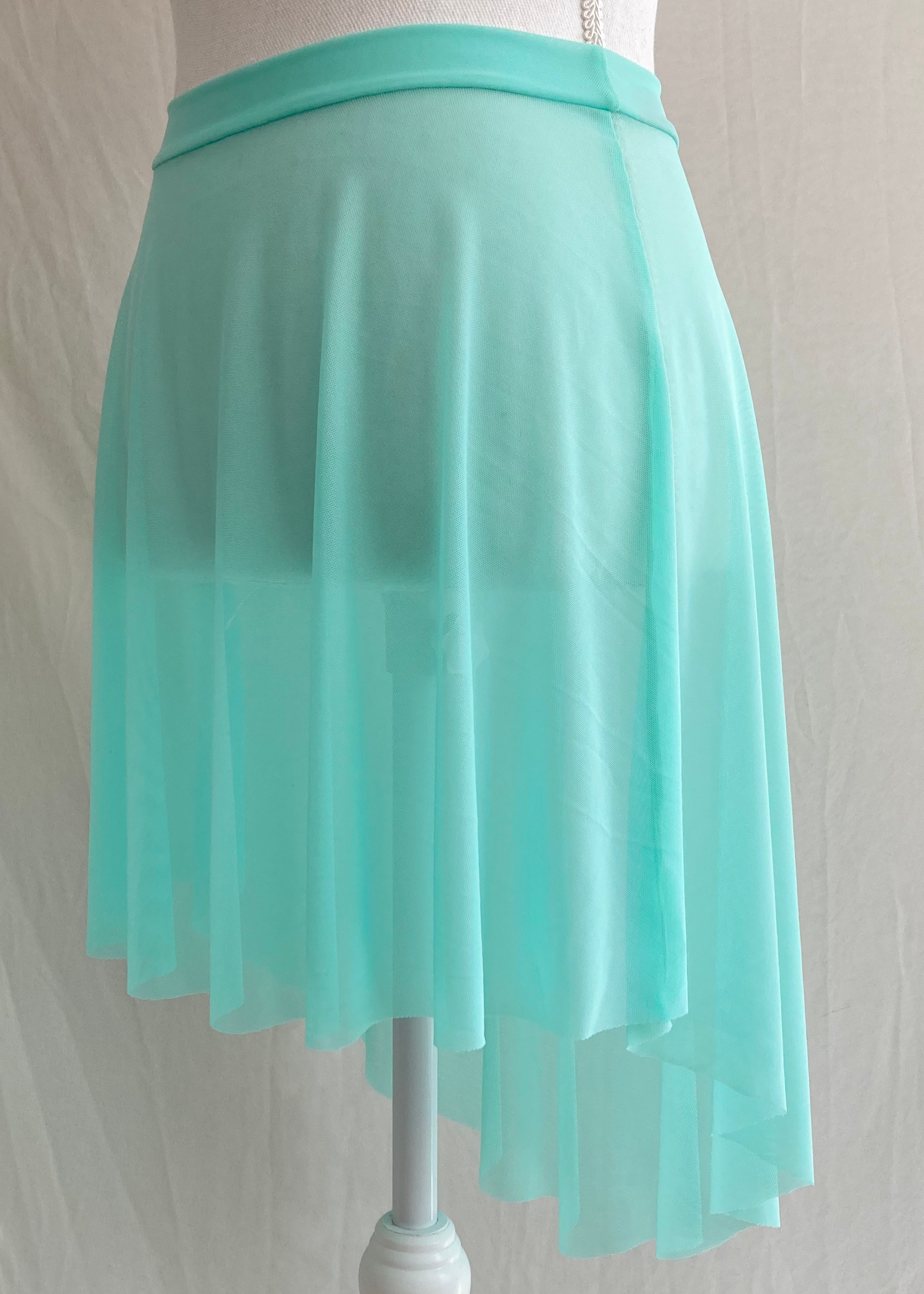 Ava Mesh Skirt - Mesh pull-up ballet skirt mint