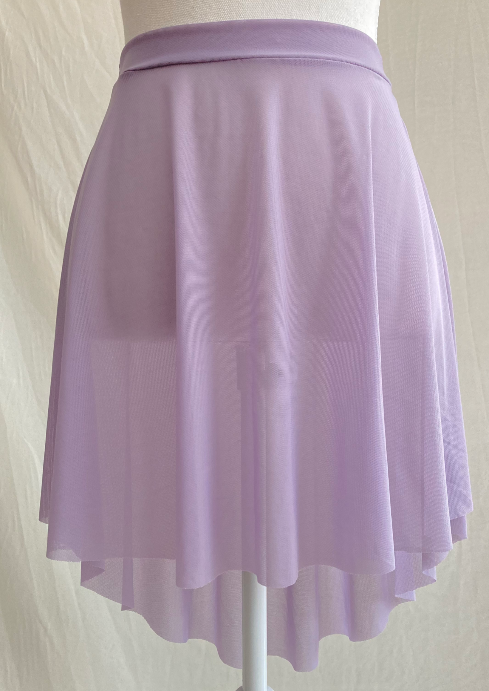 Ava Mesh Skirt - Mesh pull-up ballet skirt pastel purple