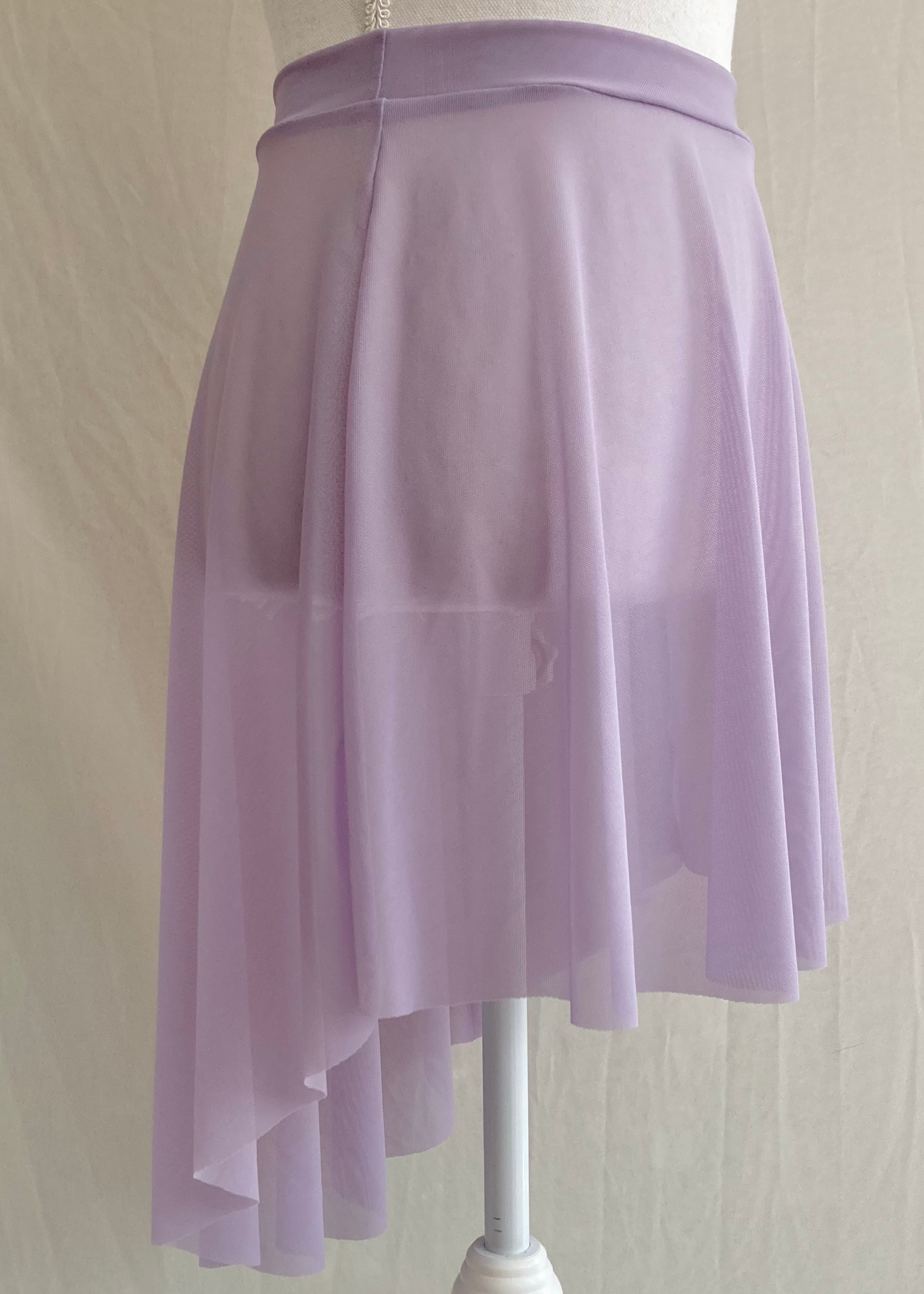 Ava Mesh Skirt - Mesh pull-up ballet skirt pastel purple side