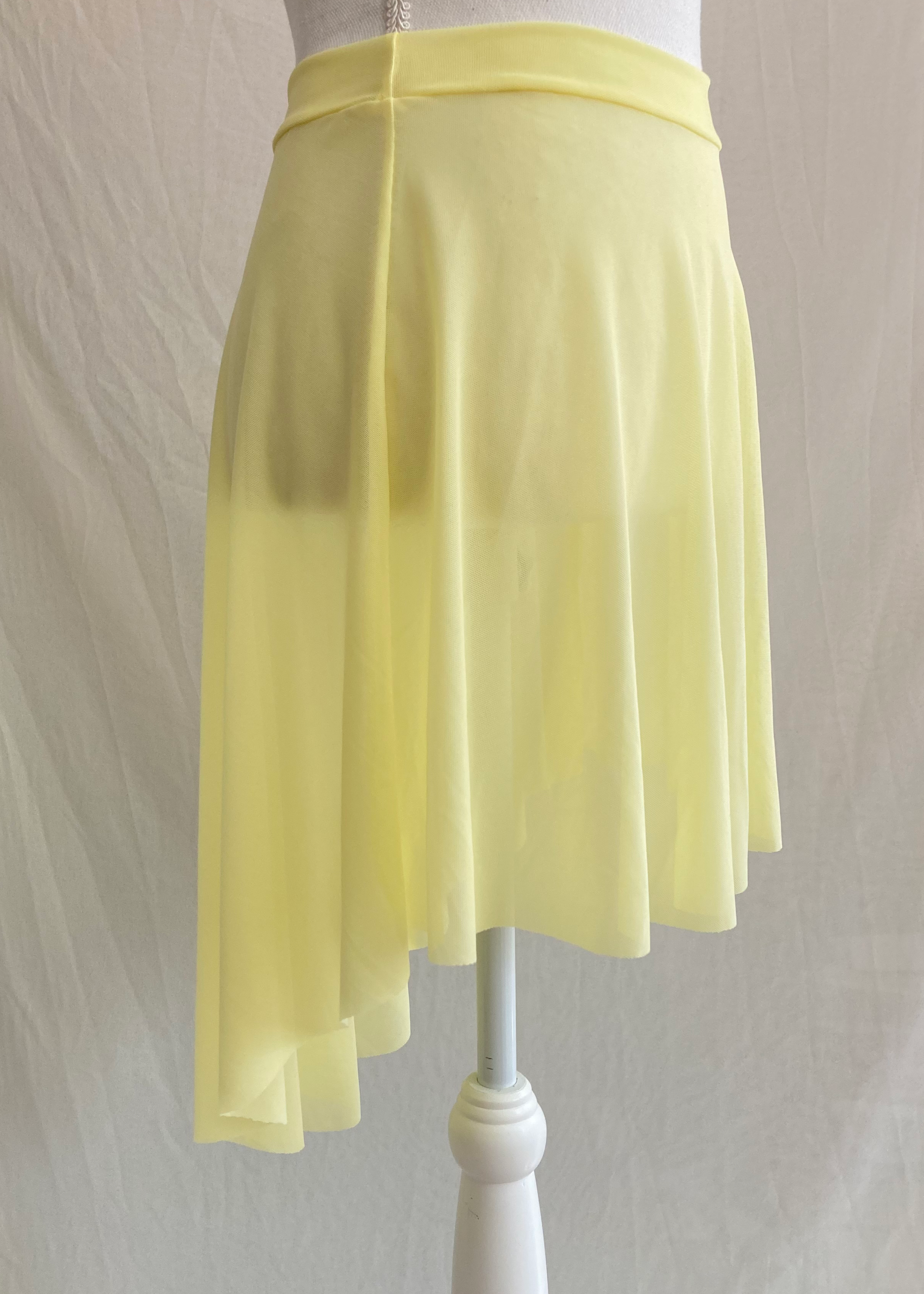 Ava Mesh Skirt - Mesh pull-up ballet skirt yellow side